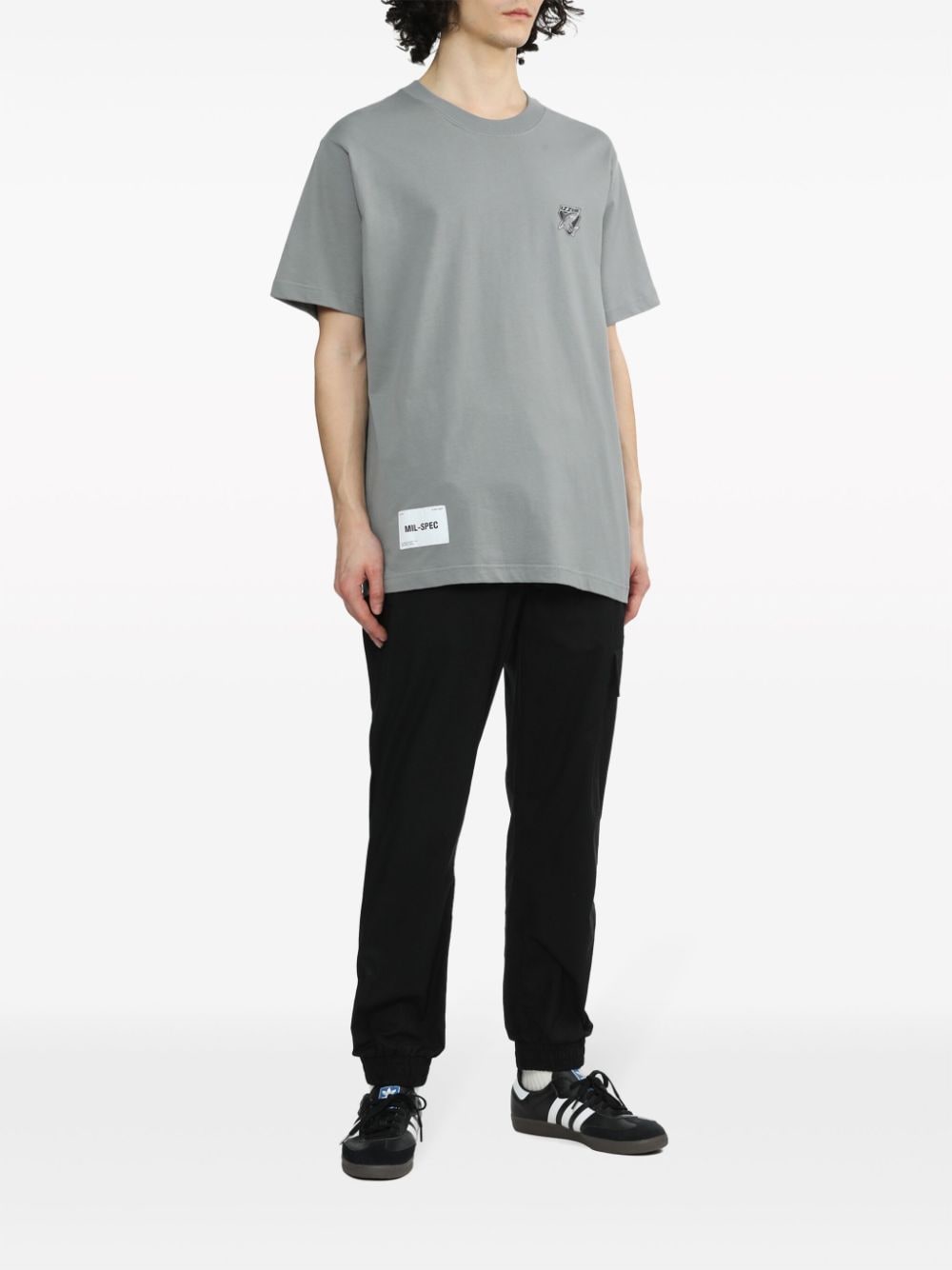 Izzue shark-print cotton T-shirt - Grijs