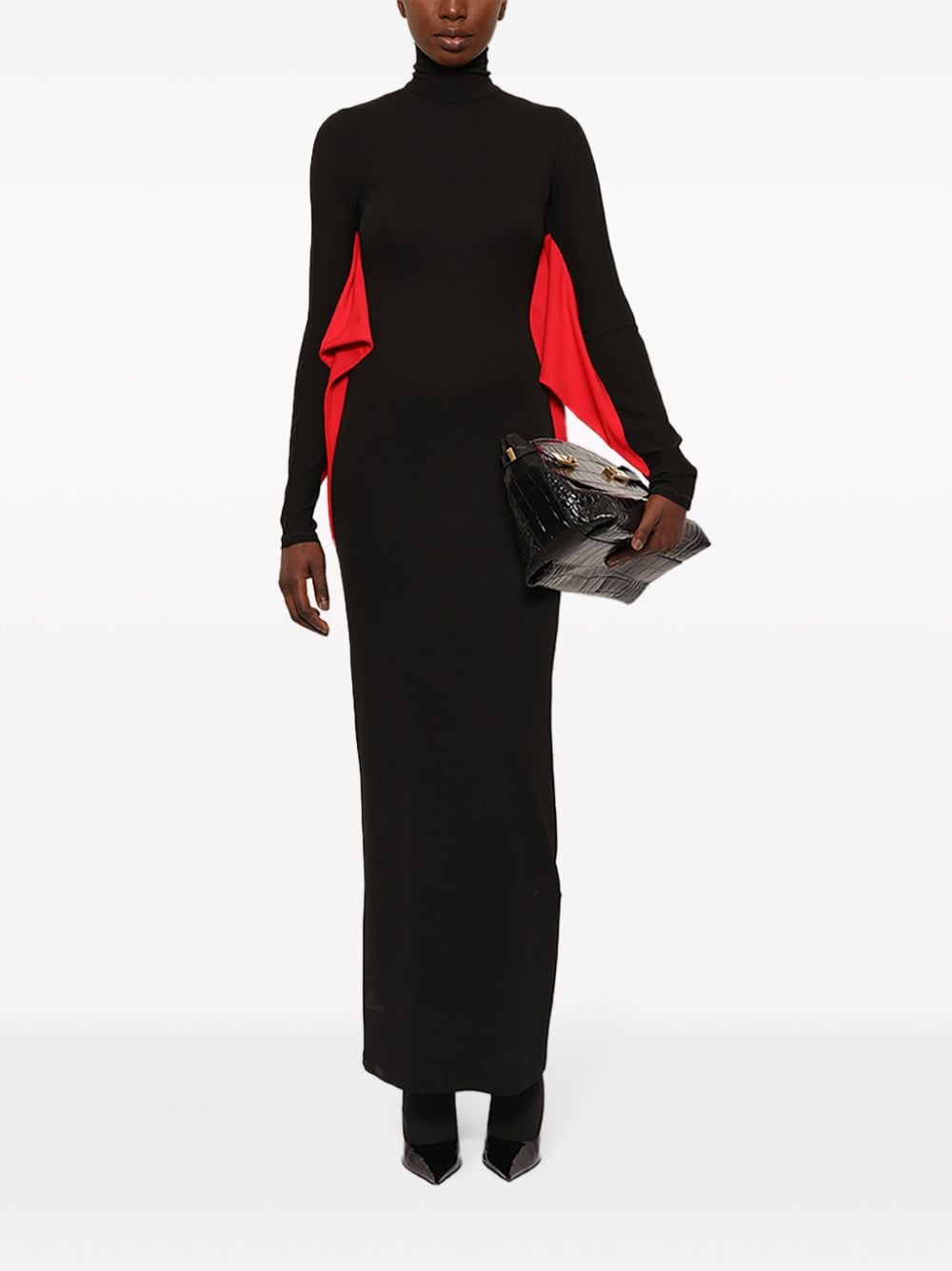 Ferragamo Maxi-jurk met vleermuismouwen - Zwart