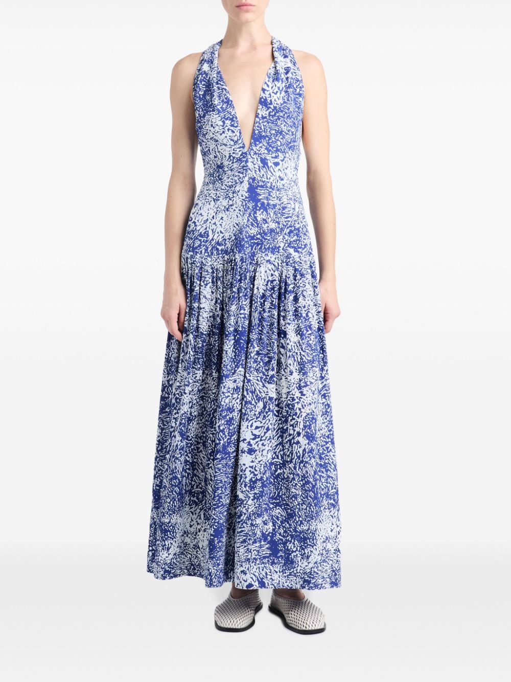 Proenza Schouler abstract-print crepe dress - Blauw