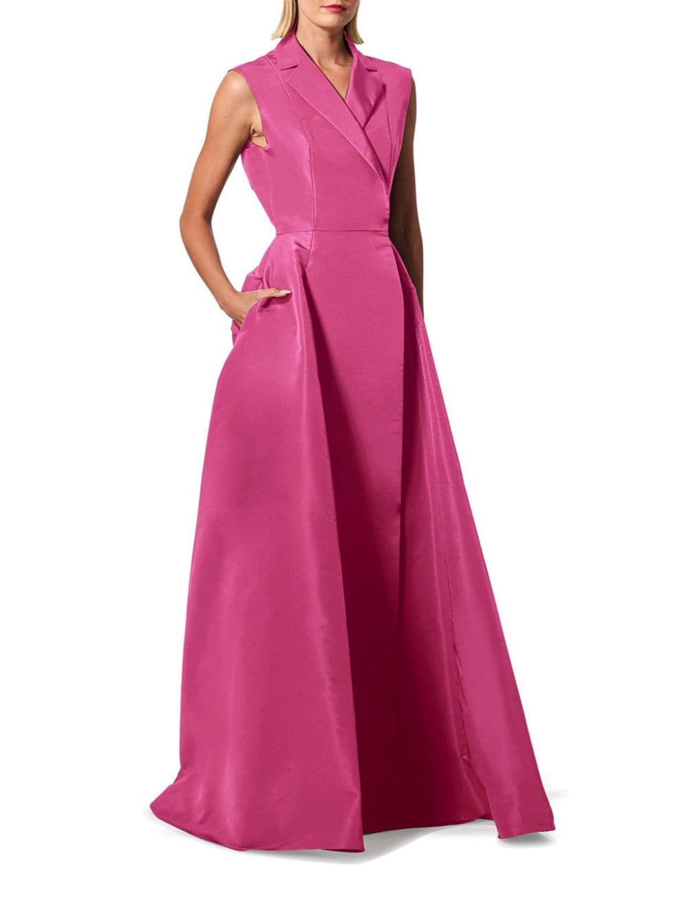 Carolina Herrera Mouwloze zijden avondjurk - Roze