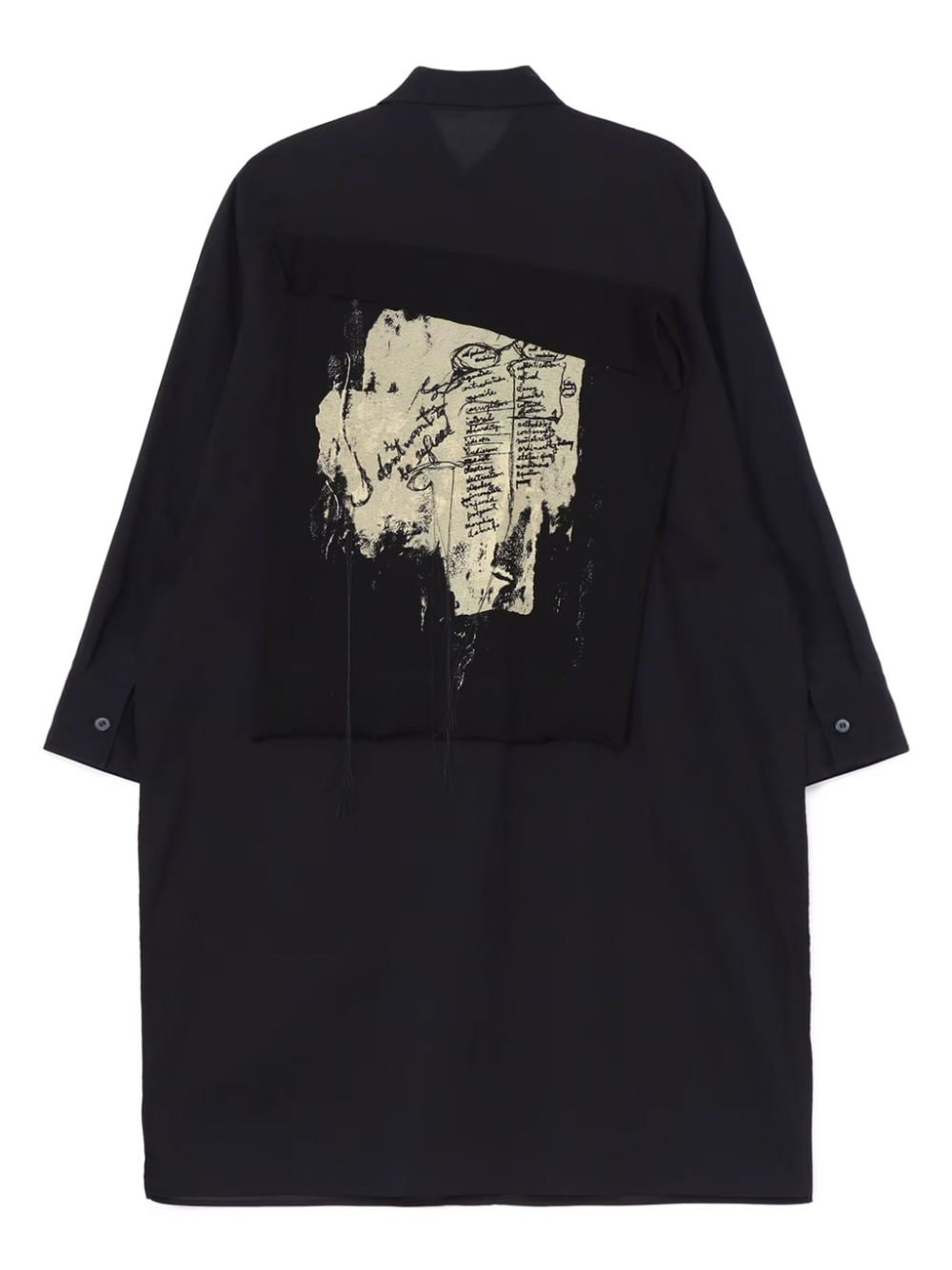 Yohji Yamamoto layered-design cotton shirt - Zwart