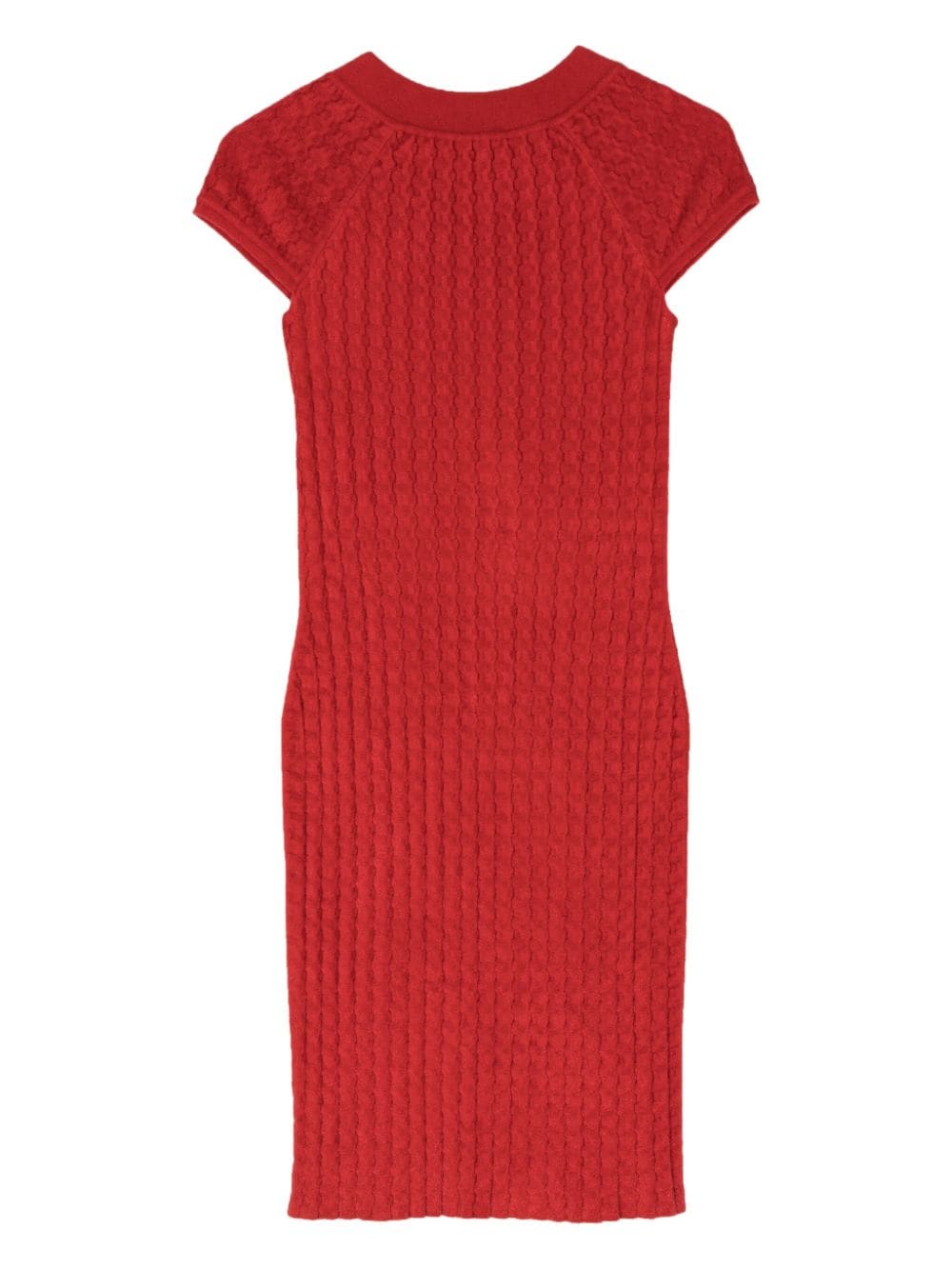 CHANEL Pre-Owned bouclé-knit midi dress - Rood