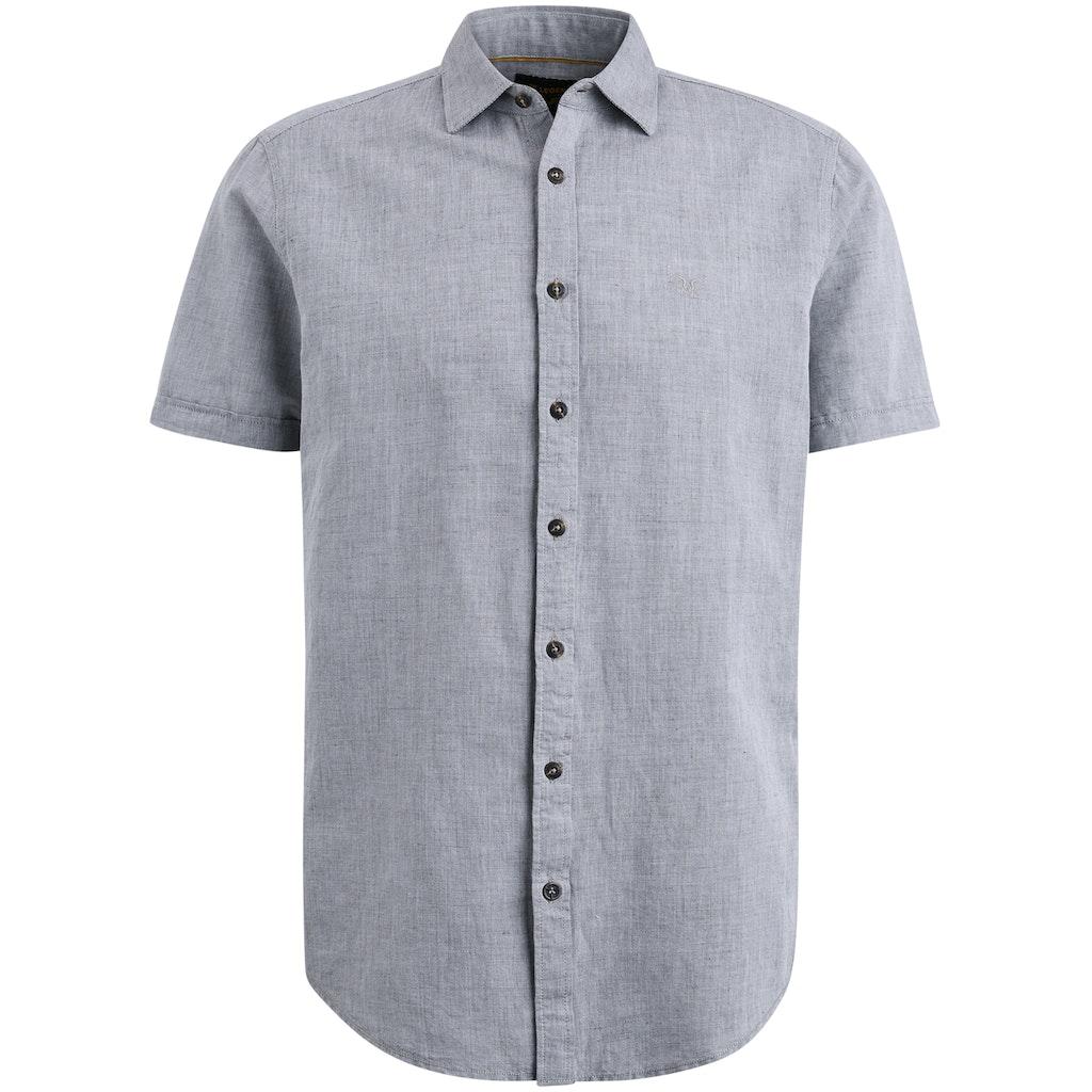 PME Legend Male Overhemden Psis2404211 Short Sleeve Shirt Ctn Linen 2tone