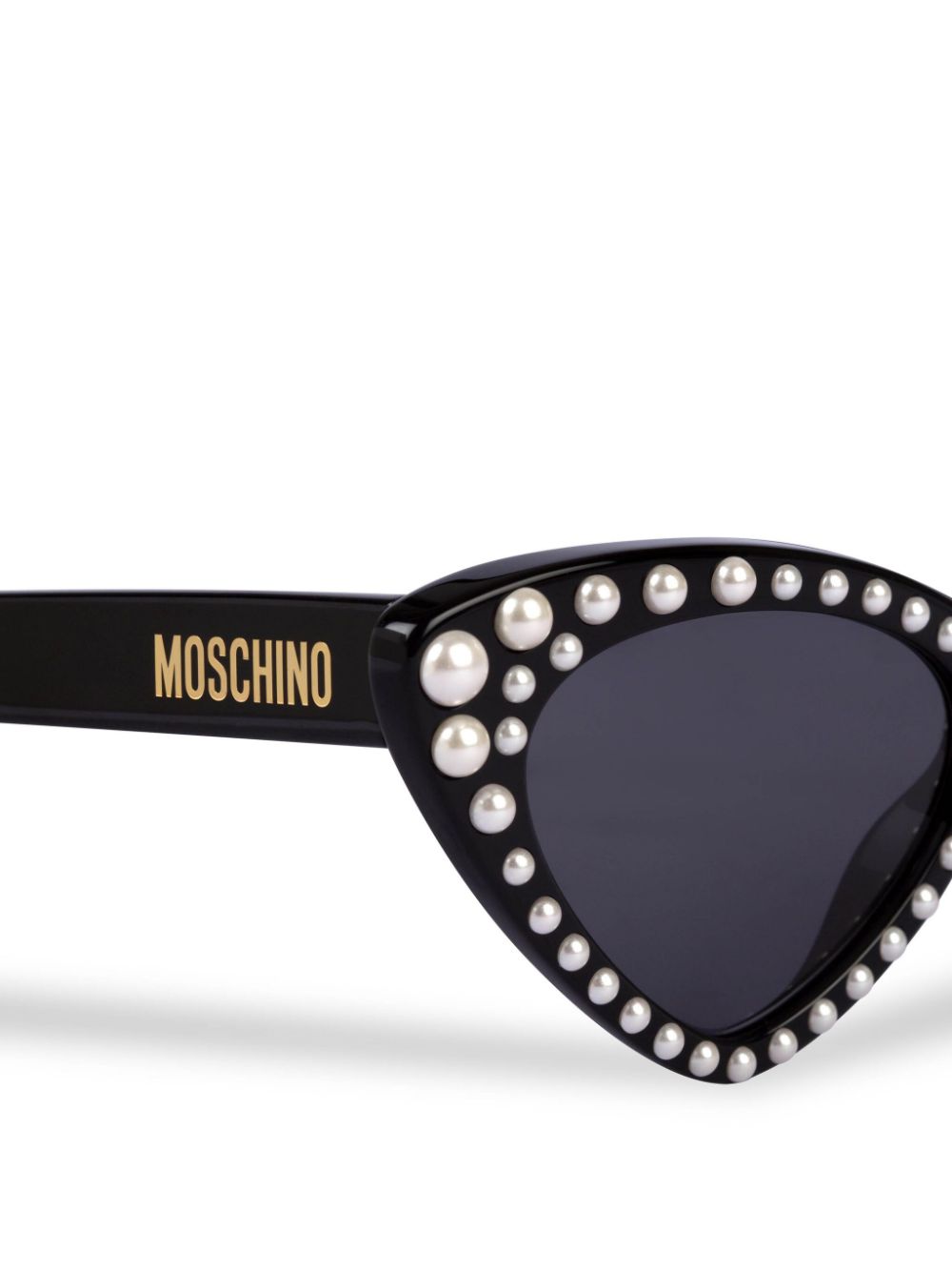 Moschino Eyewear pearl-embellished cat-eye sunglasses - Zwart