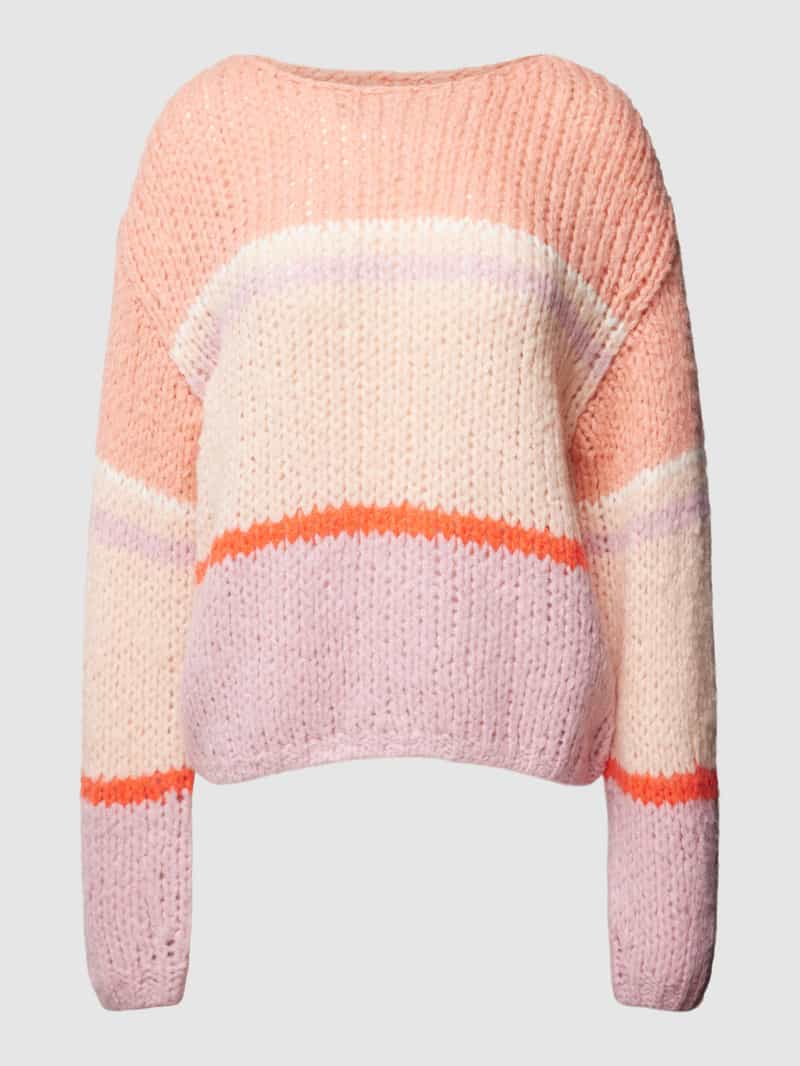 Oui Gebreide pullover in colour-blocking-design