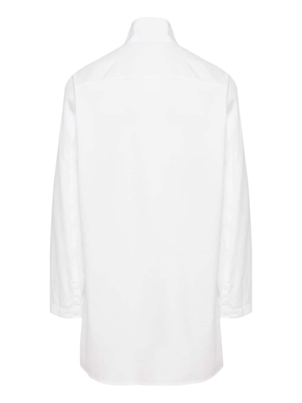 Yohji Yamamoto mock-neck cotton shirt - Wit