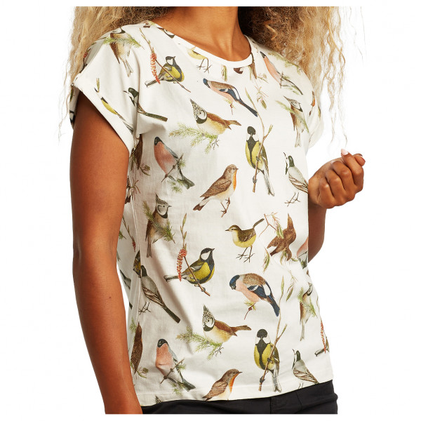 Dedicated  Women's T-Shirt Visby Autumn Birds - T-shirt, beige