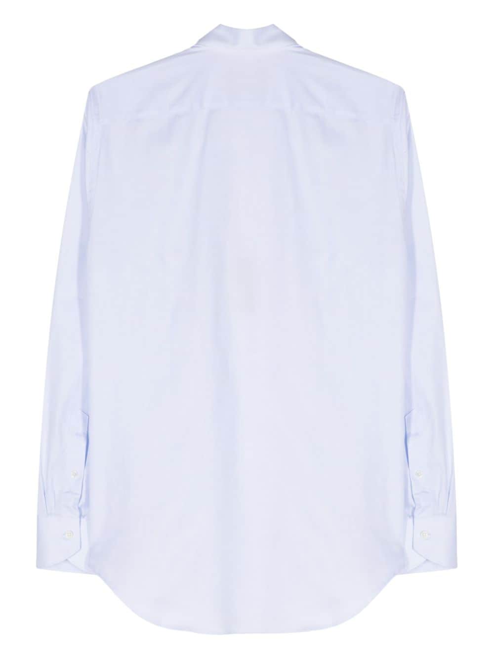 Canali textured cotton shirt - Blauw