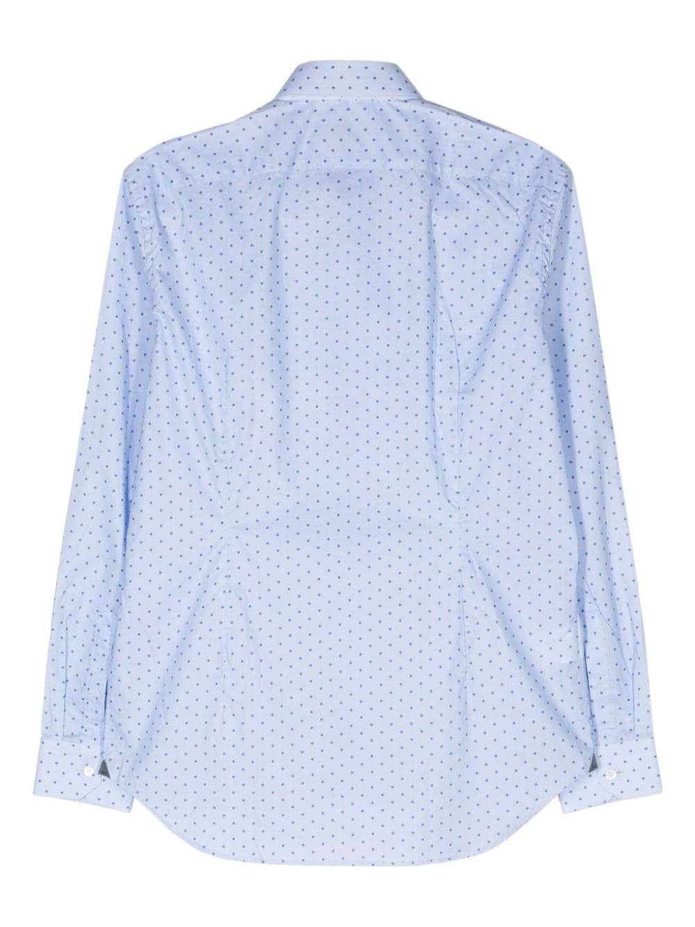 Corneliani geometric-print cotton shirt - Blauw