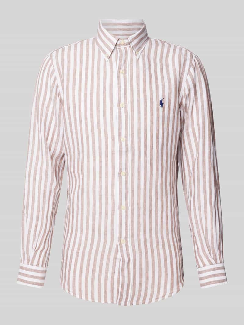 Polo Ralph Lauren Custom fit linnen overhemd met streepmotief