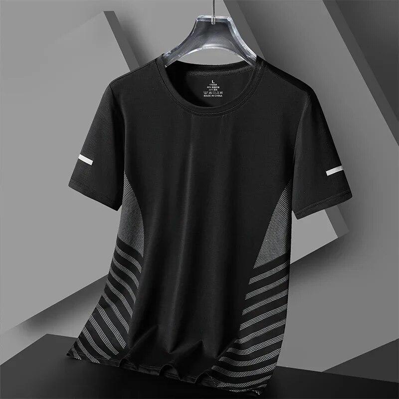 Lucky Black Cat Summer Running Sport Tee Fashion Quick Dry Material Short Sleeves Tops Casual O-neck Loose T-shirt Outdoor Fitness Men's T Shirt