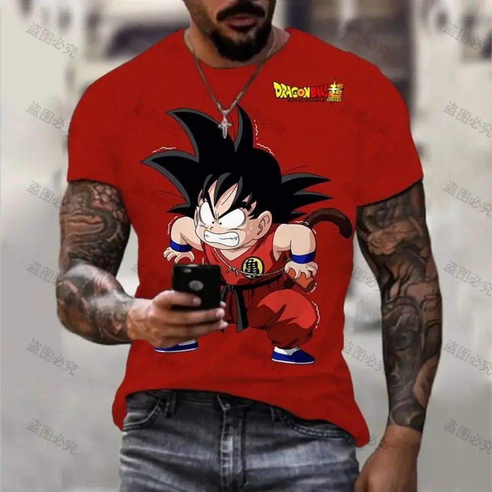 3DT-ShirtsZZ Dragon Ball Z 110-6XL T-shirt voor mannen Heren T-shirt Hoge kwaliteit Herenkleding Super Saiya Essentials Nieuwe Goku