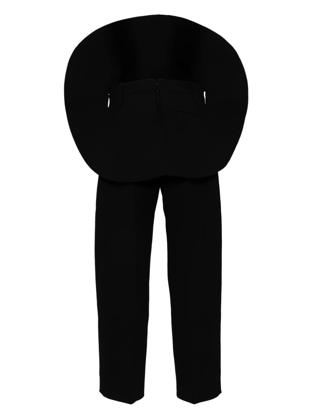 Jacquemus oversized-appliqué straight-leg trousers - Zwart