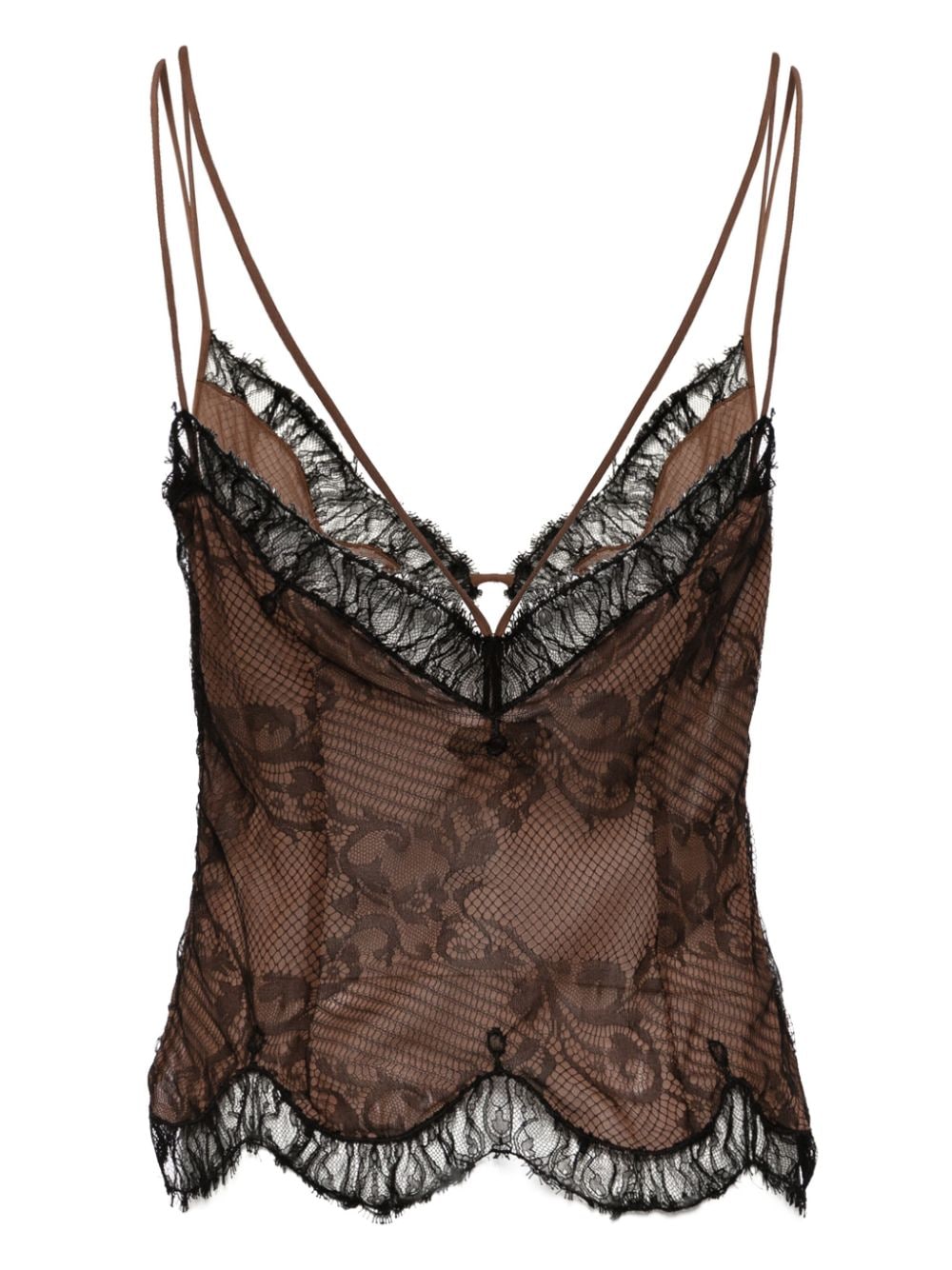 TOM FORD Chantilly-lace slip top - Zwart