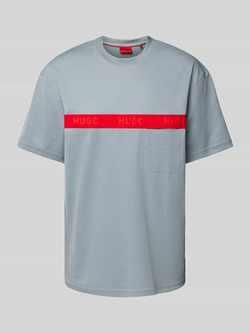 HUGO T-shirt met labelprint, model 'Dechilo'