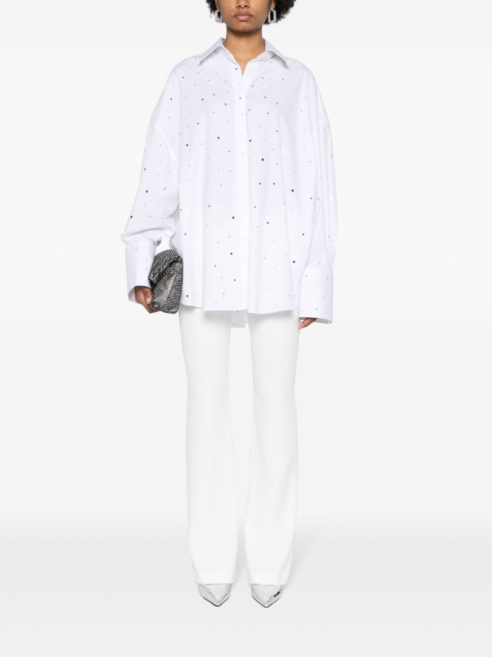Giuseppe Di Morabito rhinestone-embellished poplin shirt - Wit