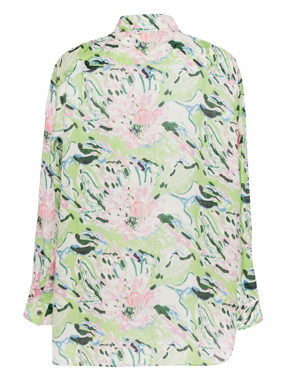 JNBY floral-print classic-collar shirt - Groen