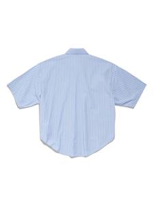Balenciaga striped short-sleeve cotton shirt - Blauw