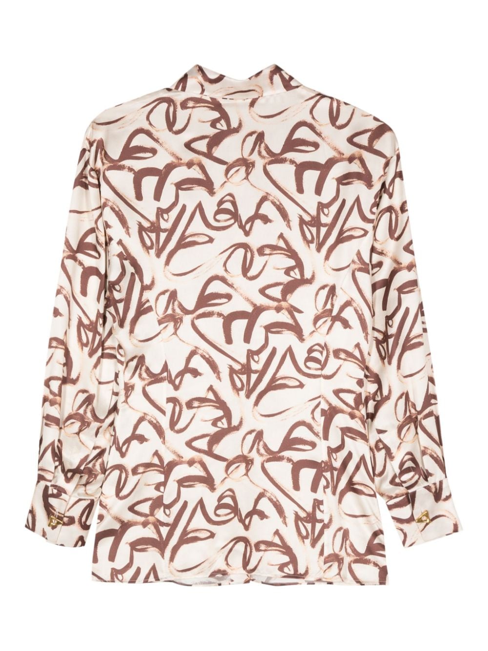 AERON Chase abstract-print satin shirt - Beige