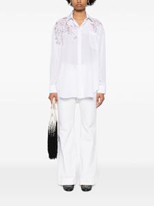 Ermanno Scervino floral-lace detail silk shirt - Wit