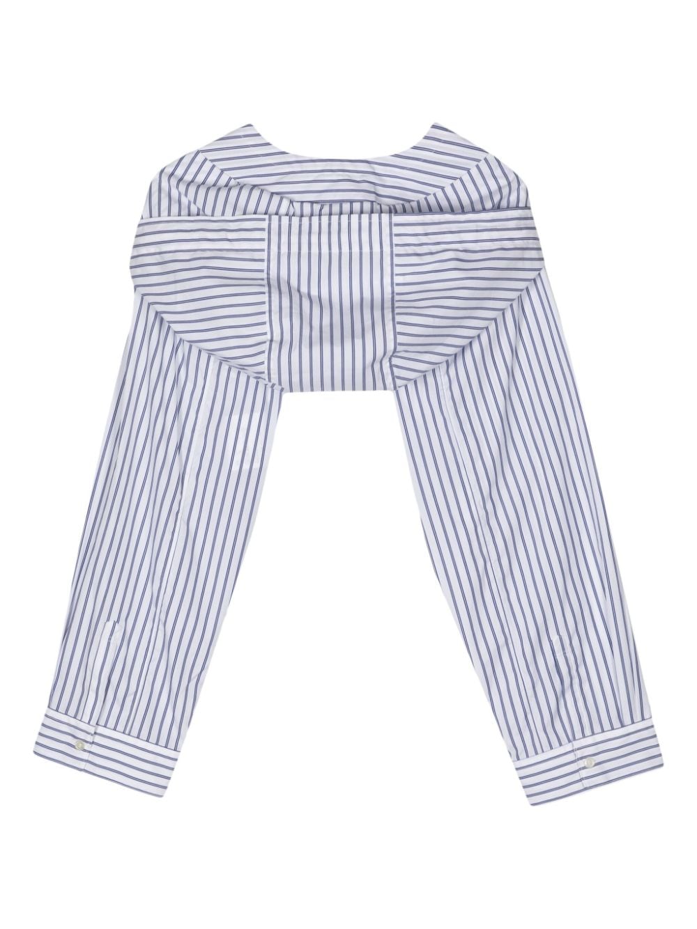 Comme Des Garçons Shirt vertical stripe poplin bolero - Wit