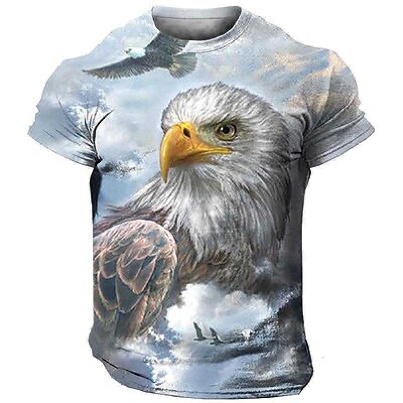 Bobby 2 Heren T-shirt T-shirt Grafisch Eagle Ronde hals Kleding Kleding 3D Print Buiten Dagelijks Korte mouw Print Modeontwerper Vintage