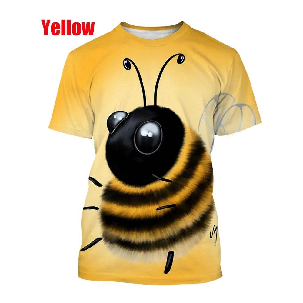 Chengyu 2022 Nieuwe Mode Bee 3D Gedrukt T-shirt Zomer Casual Mannen/Vrouwen Hip Hop Ademend Korte Mouw T-shirt