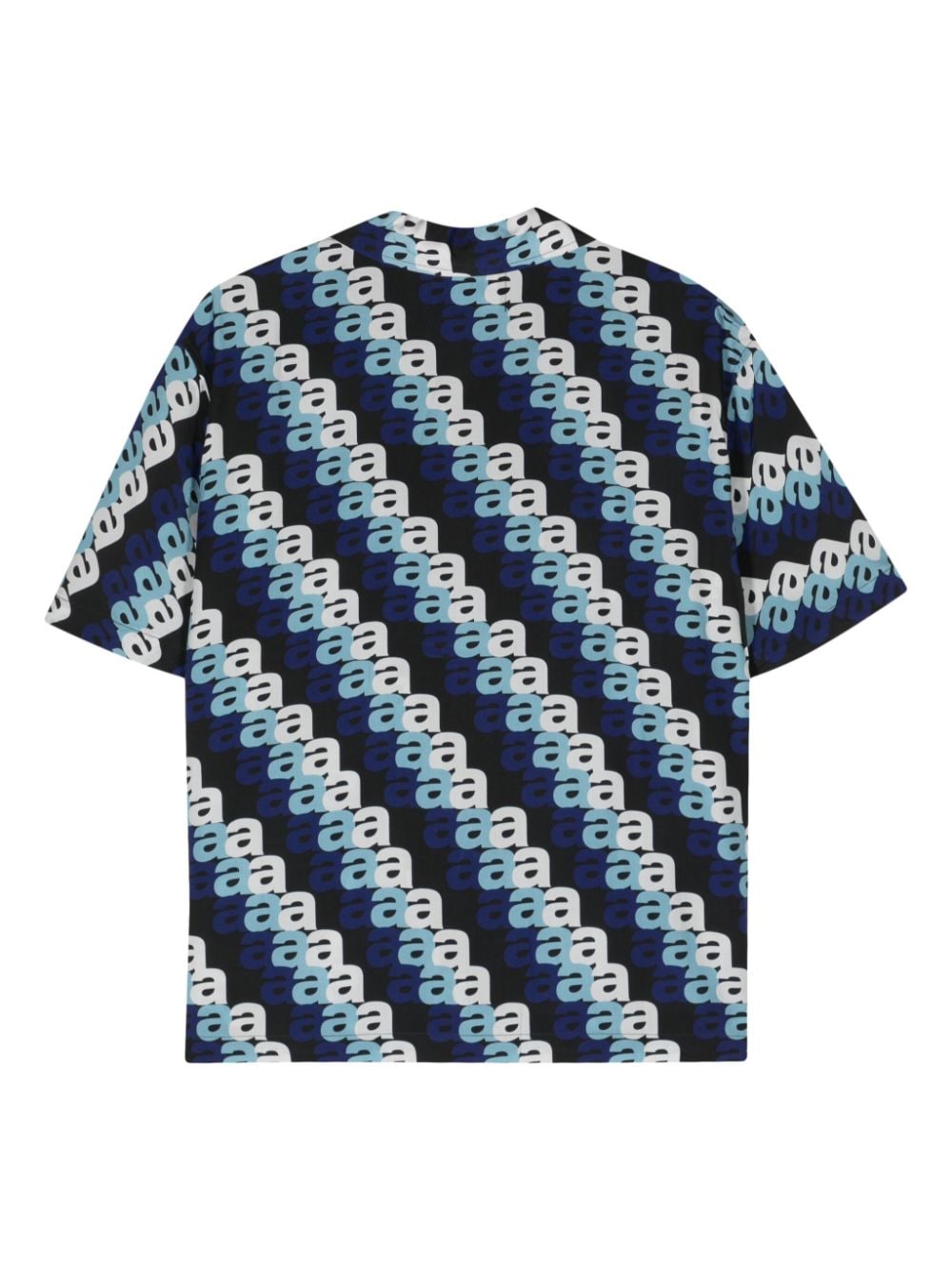 Awake NY logo-print TENCEL™ shirt - Blauw