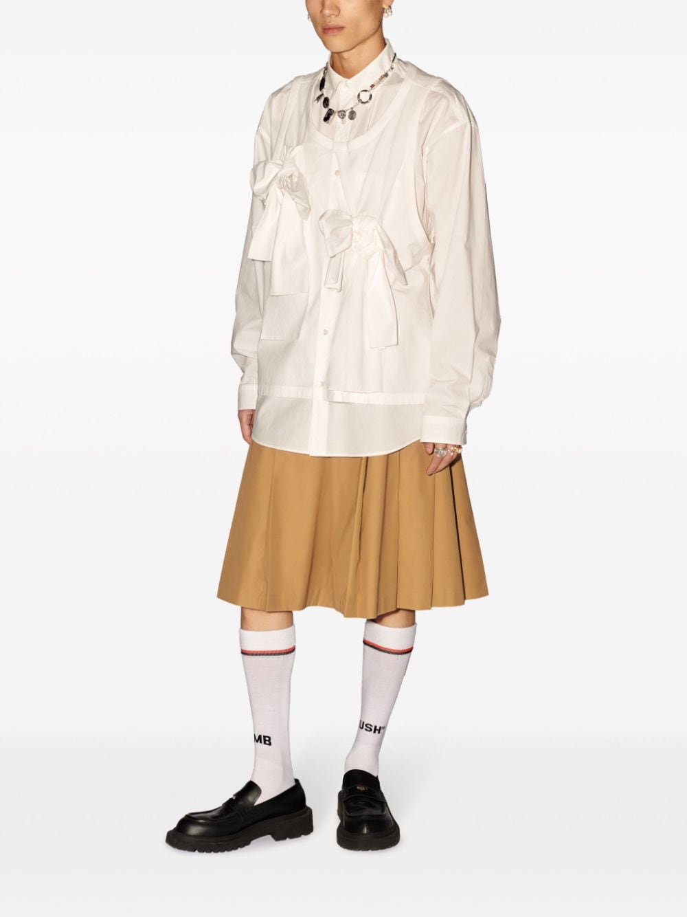 AMBUSH Katoenen overhemd verfraaid met strik - Wit