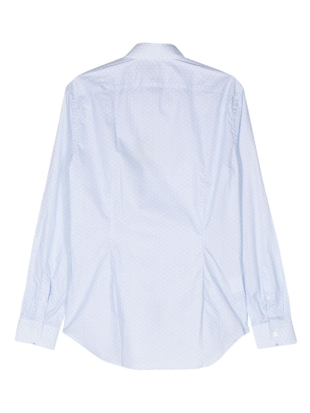 Corneliani mix-print cotton shirt - Blauw