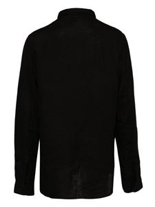 Poème Bohémien classic-collar linen shirt - Zwart