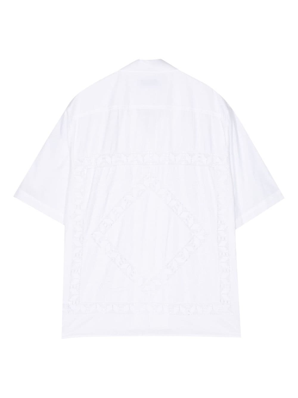 Marine Serre lace-detail cotton shirt - Wit