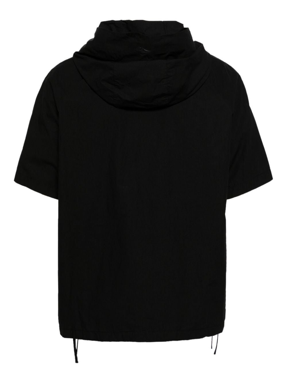 CROQUIS logo-embroidered hooded T-shirt - Zwart
