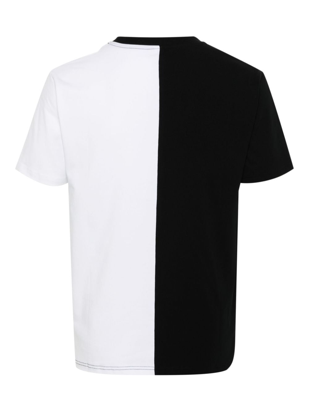 Moschino logo-print colourblock T-shirt - Zwart