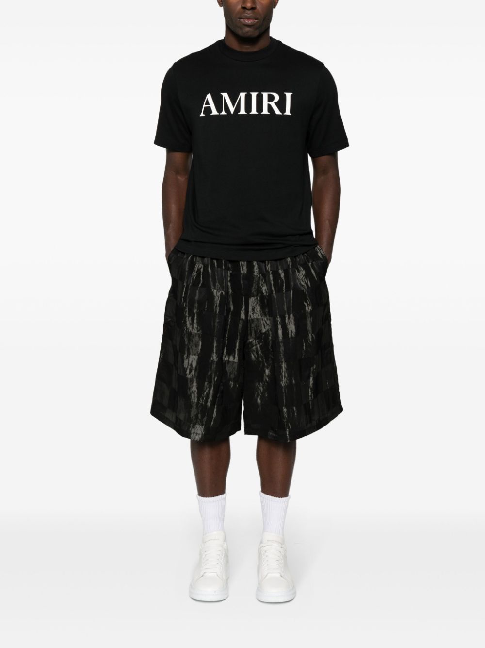 AMIRI rubberised-logo T-shirt - Zwart
