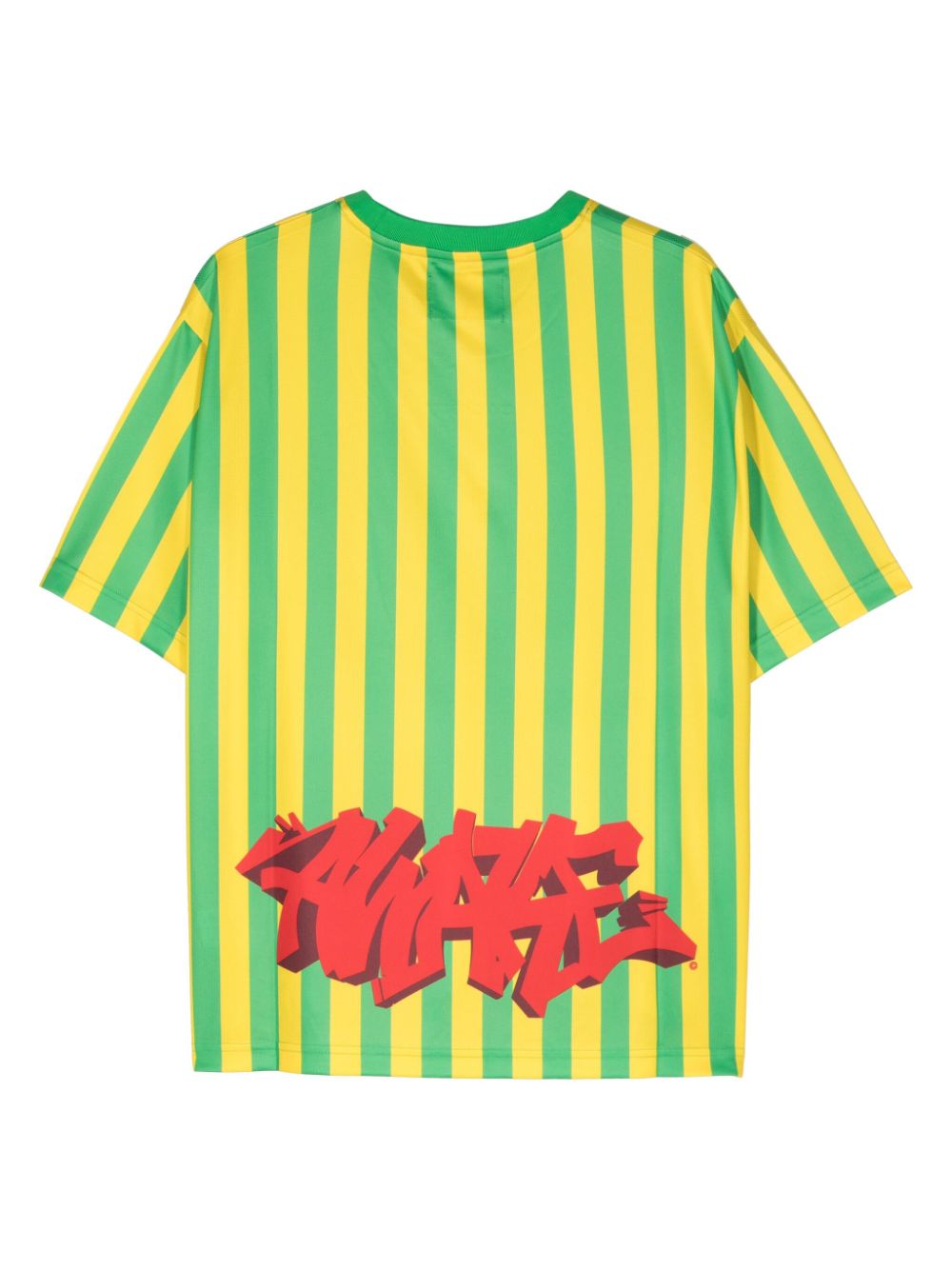 Awake NY Soccer striped short-sleeve T-shirt - Geel