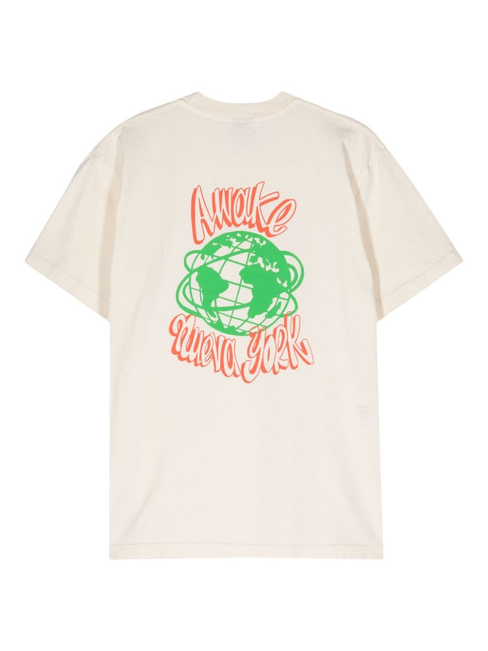 Awake NY logo-print cotton T-shirt - Beige