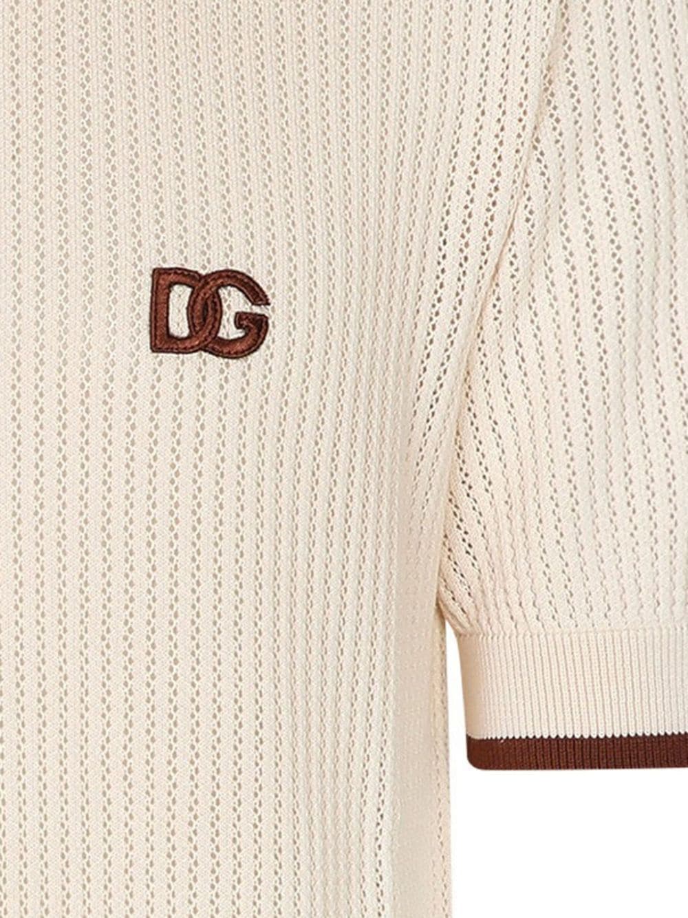 Dolce & Gabbana DG logo-embroidered cotton T-shirt - Beige