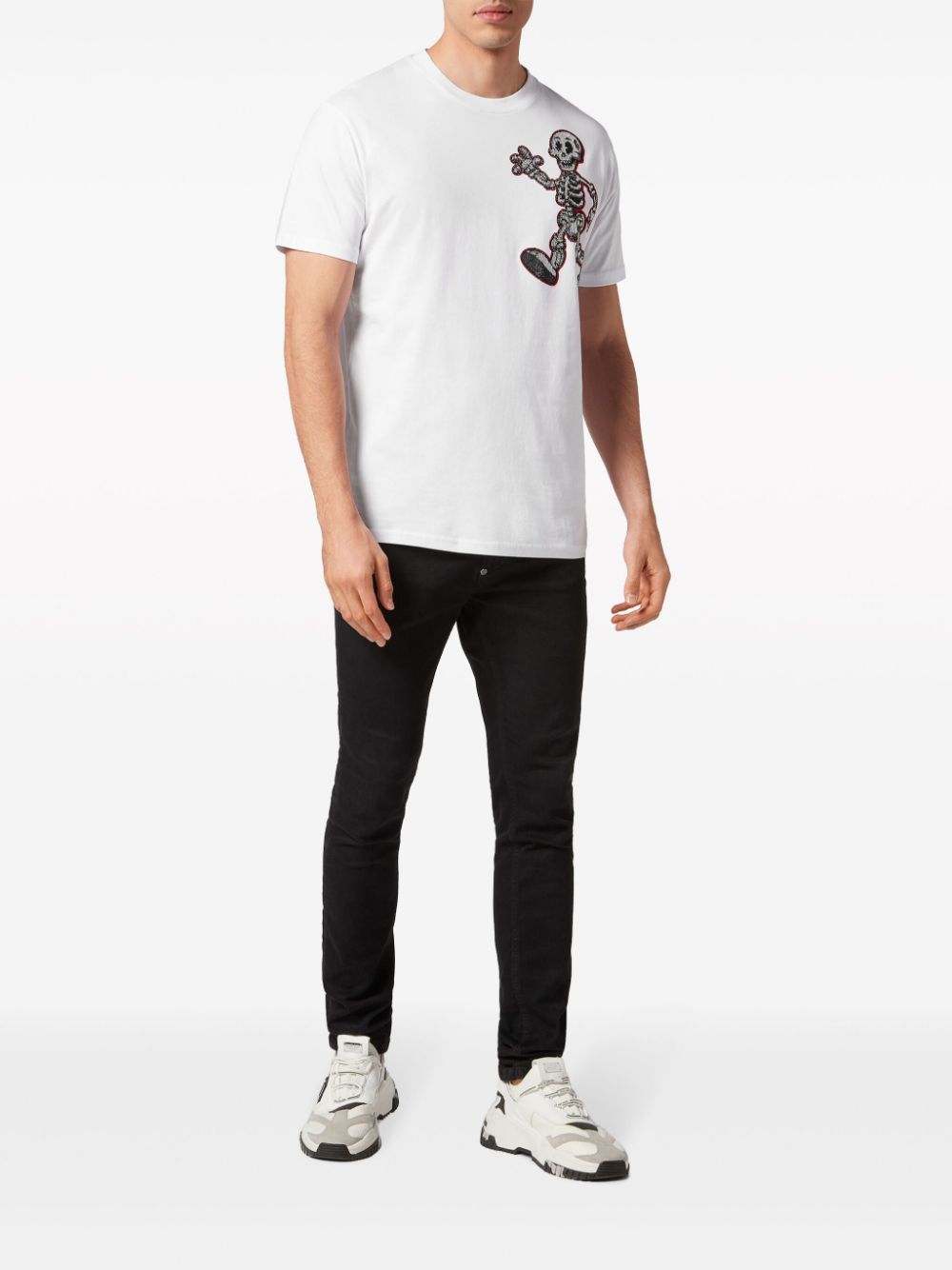 Philipp Plein Skeleton cotton T-shirt - Wit