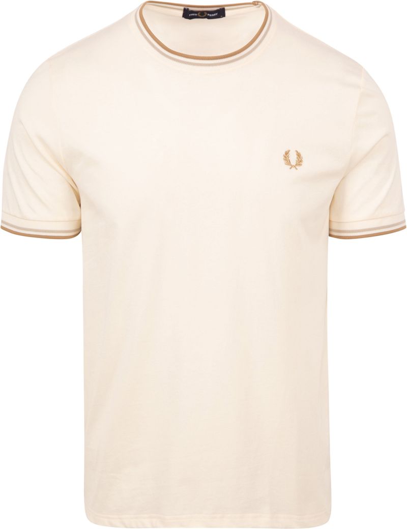 Fred Perry Twin Tipped Ringer Short Sleeve T-Shirt, Ecru