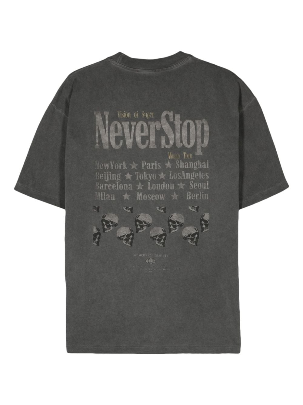 Vision Of Super Never Stop cotton T-shirt - Grijs