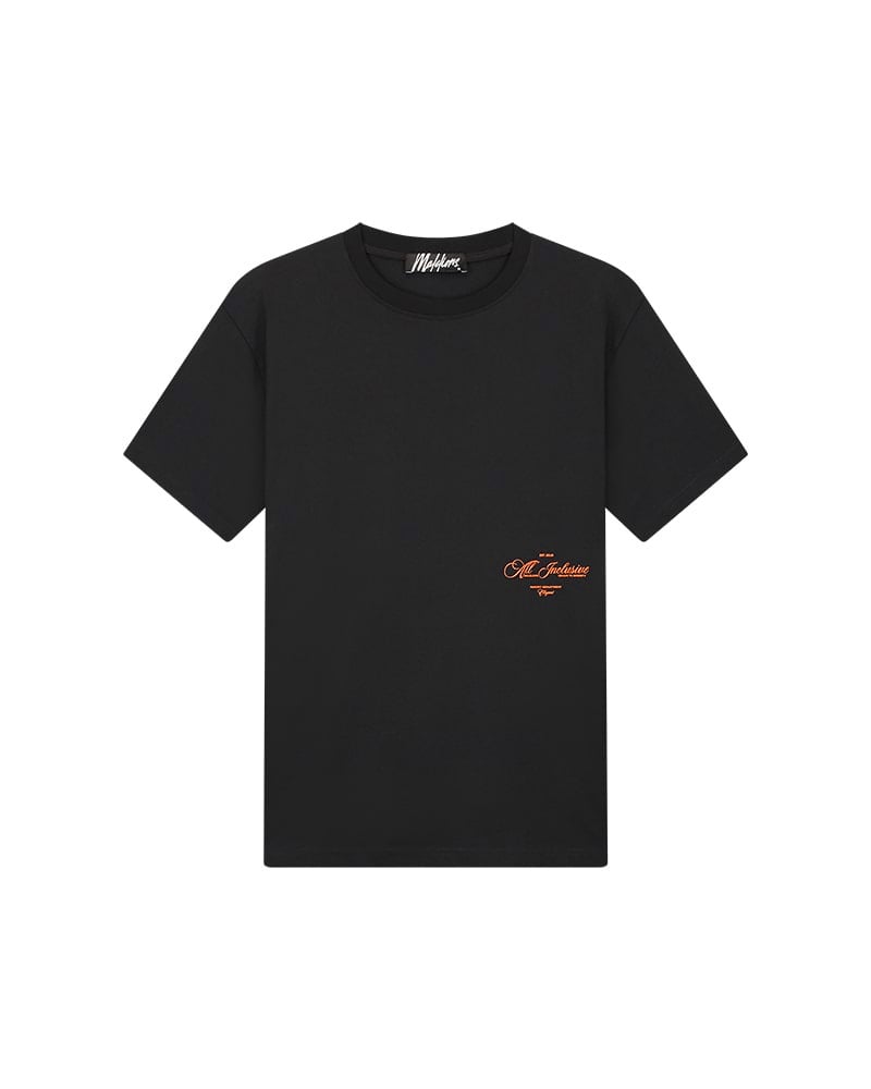 Malelions Men Resort T-Shirt - Black/Orange