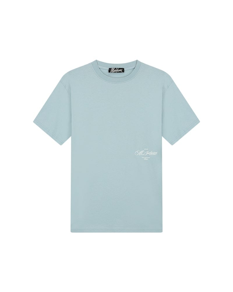 Malelions Men Resort T-Shirt - Light Blue/White