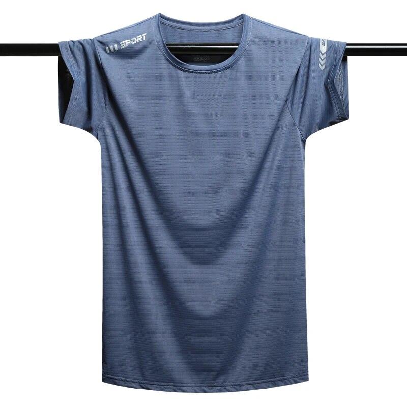 Happy Oversize Oversized 8XL 9XL Summer Ice Silk Short Sleeve T-Shirt Men Streetwear Quick Dry T Shirt Tops GYM Sports Jogging Running Clothing