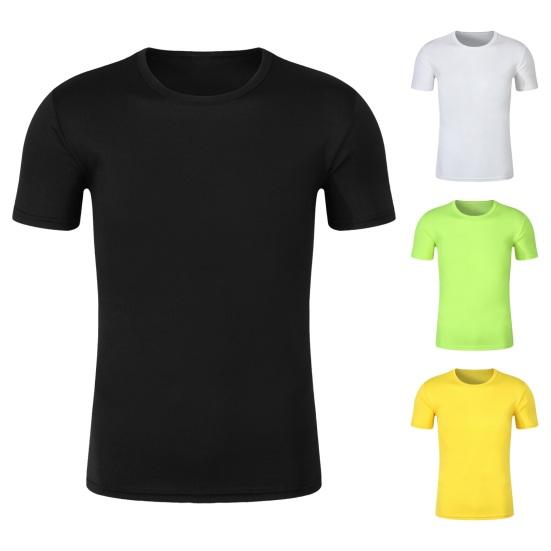 Selling Clothing Unisex Advertising T-shirt Short Sleeve O Neck Sweat Absorption Quick Dry Soft Breathable DIY Print Elastic Sports Meet Activities Top