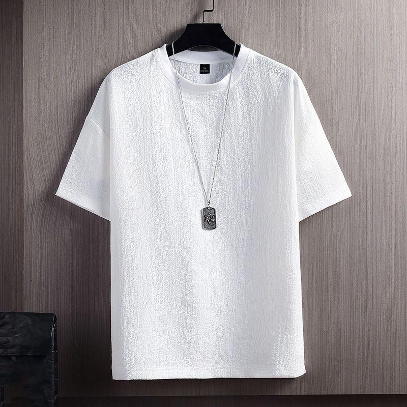 CAccessories 1PC Men T-shirts Tops Polyester Pullover Undershirt Spring Short Sleeve O-Neck Casual