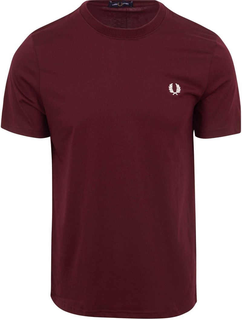 fredperry Fred Perry - Crew Neck Oxblood/Ecru - T-Shirt