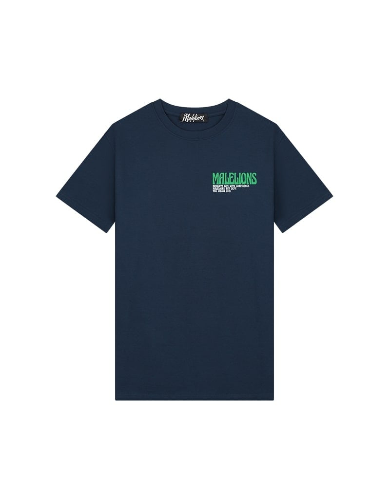 Malelions Men Boxer 2.0 T-Shirt - Navy/Green