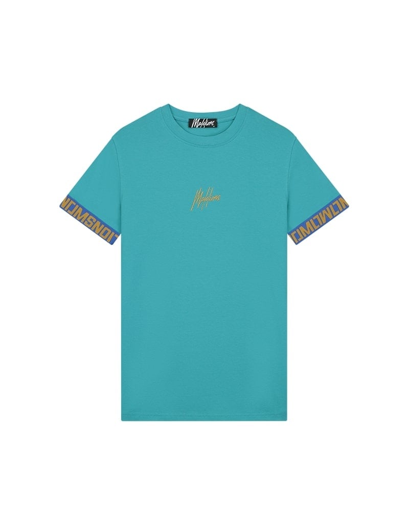 Malelions Men Venetian T-Shirt - Aqua Blue/Gold