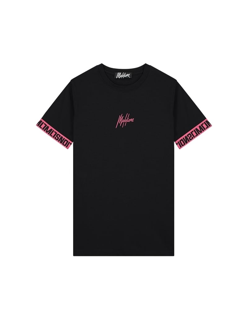 Malelions Men Venetian T-Shirt - Black/Hot Pink